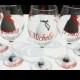 Bridesmaid Wine Glasses-Gift Idea-Choose Your Colors and Quantity-Includes Name, Title and Date