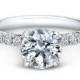 Solitaire Diamond French Pave Engagement Ring