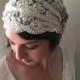 Juliet Alencon lace bridal cap Swarovski crystal jewel embellishments with detachable veil hand made - EVANGELINE