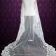 Cathedral Length Lace Mantilla Wedding Veil with Flowers 
