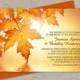 DIY Printable Fall Wedding Invitations With Leaves, Fall Invitation Cards With Orange Autumn Leaves, Fall Leaves Wedding Invites