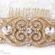 GOLD Art Deco hair comb crystal wedding hair comb wedding hair accessories vintage style bridal hairpiece Gatsby hair comb 5165G