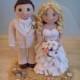Wedding Cake Topper, Custom Wedding Topper, Bride and Groom, Beach Theme, Personalized, Polymer Clay, Keepsake
