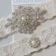 Champagne Stretch Lace Wedding Garter Set - Bridal Garter Set - Wedding Garter Belt - Keepsake and Toss Vintage Style Garter Set