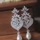 Crystal Bridal Chandelier Earrings, Deco Style CZ Bridal Earrings, Pearl Drop Earrings, Wedding Jewelry, Bridal Jewelry, TAYLOR