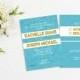 Printable wedding invitation set Blue and yellow wedding invitation Modern wedding invitation