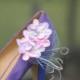 Shoe Clips Pink & Lavender Pastels Hydrangeas. Bridesmaid Bride. ALSO Yellow Celadon Green Fuchsia Navy. Ivory White Feathers Tulle Pearls