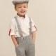 Boys linen pants and suspenders Wedding party set Family photo prop outfits ideas Boys linen suspenders Beach wedding