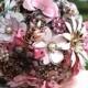 Sweets for your Love - vintage brooch bouquet  - pink and brown