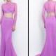 Sexy Two Pieces Poet 2015 Evening Dresses Sheath Purple Long Sleeve High Neck Beaded Sheer Cheap Formal Long Prom Dresses Party Ball Gowns Online with $132.62/Piece on Hjklp88's Store 