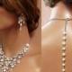 Bridal necklace, Vintage inspired bridal jewelry, Bridal back drop bib necklace , crystal pearl bridal statement, rhinestone jewelry