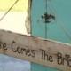 Double Sided Here Comes The Bride Just Married Sign Rustic Wedding Decor (item E10121)