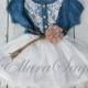 Denim Flower Girl Dress, Navy White Toddler Girl Tutu Dress, Vintage Dress, Western Cowgirl Dress, Rustic Flower Girl Dress, Country Wedding