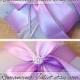 Romantic Satin Elite Ring Bearer Pillow...You Choose the Colors...SET OF 2...shown in silver gray/lilac 