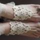 Bridal wedding shoes cream ivory  crochetwedding Barefoot Sandals, Nude shoes, Foot jewelry, Bridal, Victorian Lace, Sexy, Yoga, Anklet