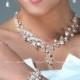 Swarovski Pearl Bridal Jewelry Set - Necklace Bracelet Earrings, Crystals Rhinestone Ivory White Pearls Wedding Jewelry Sets for Brides