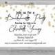 Elegant Bachelorette Invitation with Gold Glitter Sparkle Printable, Bachelorette Invite JPEG Custom