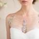 Shoulder Necklace- Bridal Body Jewelry Silver Crystal Rhinestone Brooch Chain Swag Back Necklace Wedding Statement, Camilla Christine FREIDA