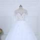 Princesss wedding dress, White wedding dress Long sleeve, Ball gown wedding dress Custom size