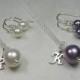 Classic Bridesmaid Jewelry - Pearl Necklace Pearl Earrings - Minimal Bridesmaid Necklace Earrings Set Wedding Jewelry Set