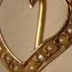 Antique 14K Heart Stickpin with Seed Pearls c1890