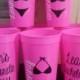 Bride bridesmaids bikini monogram and name personalized bachelorette cups you choose your cup color and vinyl color