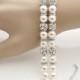 Pearl Bridal Bracelet Wedding Jewelry 2 Strand Pearl Bracelet White Ivory OR Cream Swarovski Pearl Bracelet