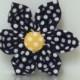 Navy Polka Dot Dog Collar Flower Wedding Accessories Easter Collar Made to Order