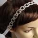 Crystal Luxury  Rhinestone Tie on Headband headpiece, Prom Headband, Wedding Headband, ribbon headband, Bridal rhinestone head piece