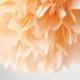 Peach wedding decoration - 1 tissue pompom flower ... birthday party decoration / baby mobile / nursery decor / baby shower / soft orange