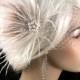 Wedding Bridal Fascinator, Bridal Fascinator, Feather Fascinator , Wedding Veil, Bridal Headpiece - The Couture Bride - Pearls