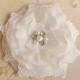 Sale 25% off White Wrist Bridal Wedding Flower Sash corsage Hair accessories Rhinestone clip Flower Girl Easter bobby pin comb  shoe