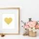 Gold Foil Heart Instant Download For Weddings and Wall Art