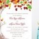 Woodland Wedding Invitations -Carved Initials, Outdoor, Fall Wedding Invitation