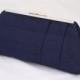 Navy Silk Wedding Handbag Clutch For Bride or Wedding Party in Navy Silk Dupioni - design your own in any color