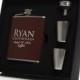 Personalized Groomsmen Flask Gift Sets, Brown Flask