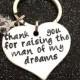 Hand Stamped KeyChain Thank You For Raising The MAN Of My Dreams Wedding Gift Mother In Law Mother Of The Groom Key Chain Ring
