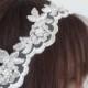Bridal Lace Headband, Pearls Embroidered Lace Wedding Hairband, Bridal Headpiece, Beadwork, Fast Delivery