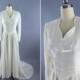 Vintage 1930s Wedding Dress, Ivory Silk Velvet Bridal Gown, Winter Wedding, Size XS 0 - 2