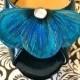 BALEY in Turquoise Peacock Feather Shoe Clips