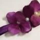 Plum purple hydrangea flower girl headband, girls flower headband, plum wedding, girls plum headband
