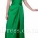Emerald Green Strapless Flower Long Bridesmaid Dress