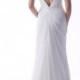JW15162 sexy open back cap sleeved chiffon summer white wedding dress