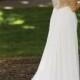 JW15163 sexy embroidery sheer back chiffon beach wedding dress