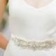 Rosette Bridal Sash Swarovski Crystals Wedding Belt