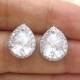 LUX Cubic Zirconia Teardrop Earrings Clear Crystal Earrings Wedding Jewelry Bridal Earrings Bridesmaid Gift Sparky Earrings (E013)