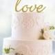 Glitter Script Love Cake Topper – Custom Wedding Cake Topper Available in 17 Glitter Options- (S077)