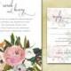 Wedding Invitations - Printable DIY Wedding Invitations - Wedding Invites - Watercolor Blooms Wedding Invitations