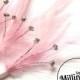 3 Light Pink Hackle Feather & Diamante / Rhinestone Wired Spray Mounts for Fascinators, Wedding Bouquets and Hat Trimming