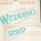 VINTAGE SCROLL POSTER Rustic Wedding Invitation Response Card printed sample set